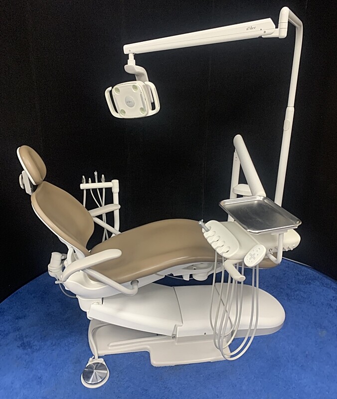ADEC 311, 332, 351, 371L Dental Chair Radius Operatory Package w/ LED Light - Tawny Vinyl Upholstery *Certified Used Condition ADEC 311, 332, 351, 371L Dental Chair Radius Operatory Package w/ LED Light - Tawny Vinyl Upholstery *Certified Used Condition