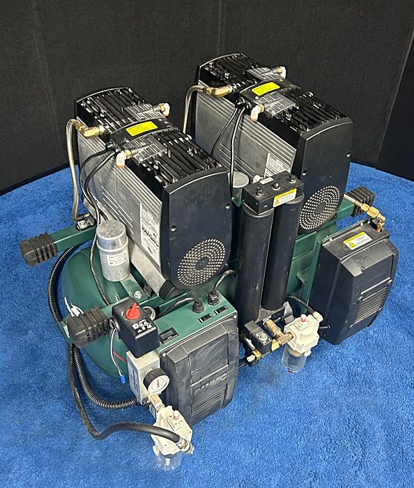 RamVac Osprey OSP24B Dental Oil-Less Dual Head Air Compressor (3 to 6 User) LOW HOURS OF USE (2758.0) *Excellent Used Condition