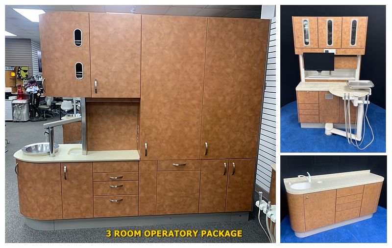 Adec / Pelton & Crane 3 Room Cabinet Package - 3 Rear Treatments w/ Assistant Pkg. - 2 Center Islands - 2 Side Cabinets *Certified Used Condition Adec / Pelton & Crane 3 Room Cabinet Package - 3 Rear Treatments w/ Assistant Pkg. - 2 Center Islands - 2 Side Cabinets *Certified Used Condition
