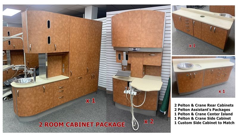 Pelton & Crane 2 Room Cabinet Package - 2 Rear Treatments w/ Assistant Pkg. - 1 Center Islands - 2 Side Cabinets *Certified Used Condition Pelton & Crane 2 Room Cabinet Package - 2 Rear Treatments w/ Assistant Pkg. - 1 Center Islands - 2 Side Cabinets *Certified Used Condition
