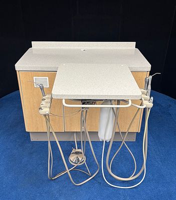 ADEC 5580 Dental Rear Treatment Cabinet w/ Dr. Delivery & Assistant Package (Maple) *Certified Used Condition
