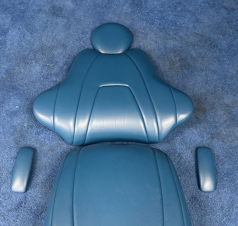 DCI Edge Series 5 Dental Chair Upholstery Kit *NEW (Ultraleather Bayou Blue) Wide Back Seat - Arm Rests
