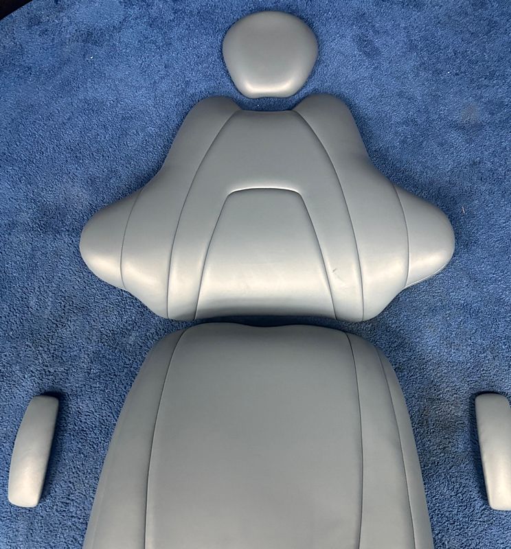 DCI Edge Series 5 Dental Chair Upholstery Kit *NEW (Ultraleather Blue Riviera) Wide Back Seat - Arm Rests