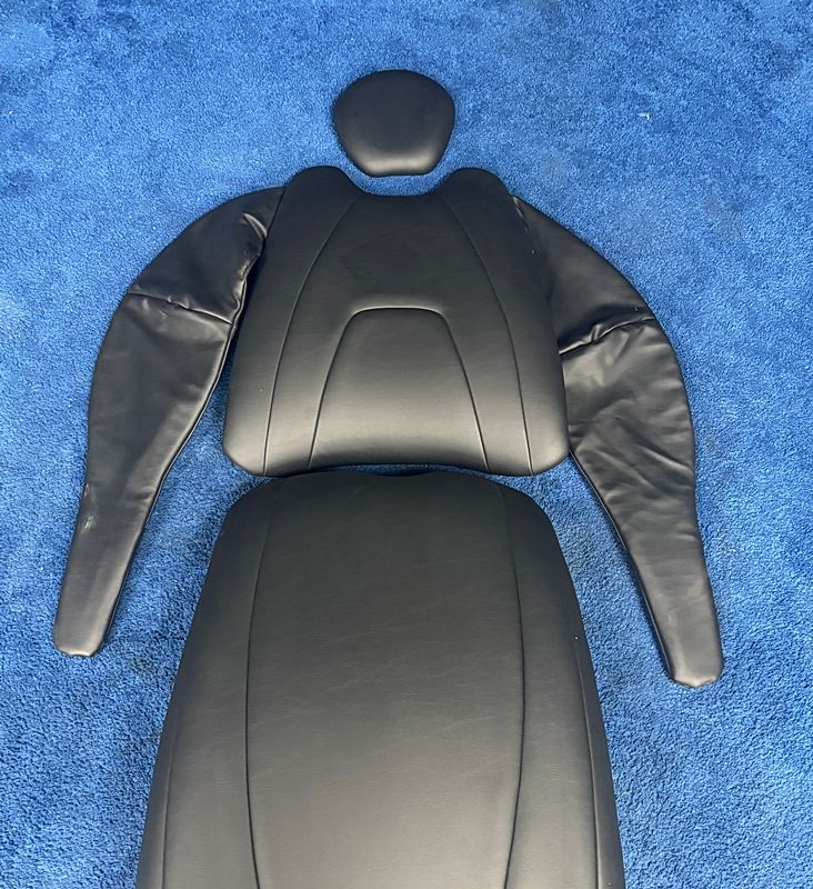 DCI Edge Series 5 Dental Chair Upholstery Kit *Used (Vinyl - Black Satin) Narrow Back Seat / Arm Cushion Slings