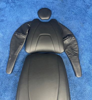 DCI Edge Series 5 Dental Chair Upholstery Kit *Used (Vinyl - Black Satin) Narrow Back Seat / Arm Cushion Slings DCI Edge Series 5 Dental Chair Upholstery Kit *Used (Vinyl - Black Satin) Narrow Back Seat / Arm Cushion Slings