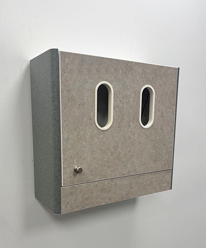 ADEC 5730 Upper Wall Dispenser Cabinet (23W) - (Greystone / Green) *Excellent Used Condition