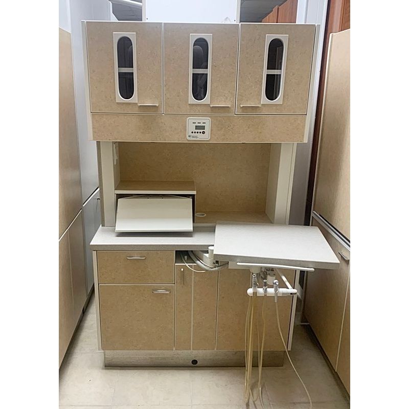 European Design Dental Rear Treatment Cabinet w/ Assistant Pkg. (Sandstone) * Certified Used Condition
