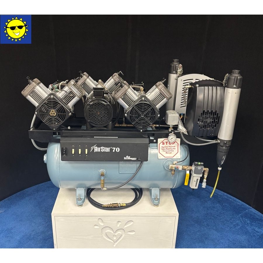 Air Techniques Air Star 70 - Triple Head Oil Less Dental Air Compressor (4.5HP) (7 - 10 User) *Excellent Used Condition!