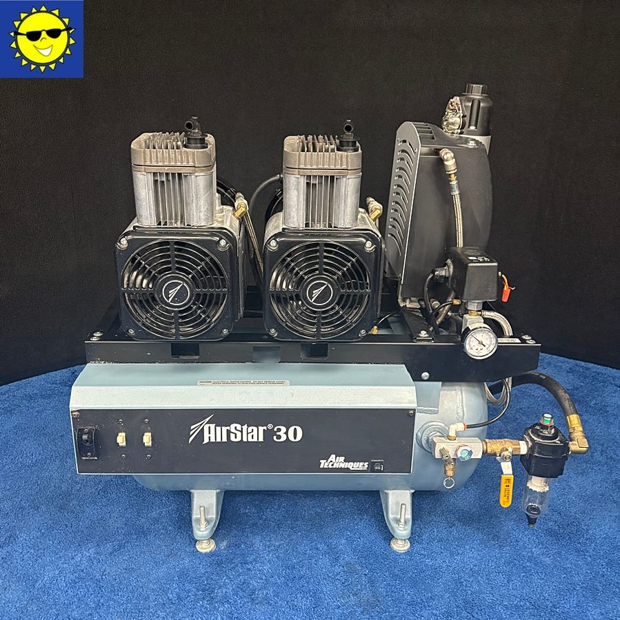 Air Techniques Air Star 30 - Dual Head Oil Less Dental Air Compressor (1.5HP) (3 - 4 User) *Excellent Used Condition