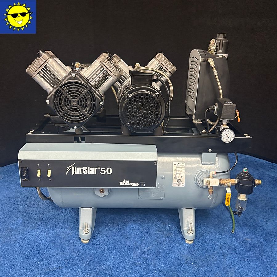 Air Techniques Air Star 50 - Dual Head Oil Less Dental Air Compressor (3HP) (5 - 7 User) *Excellent Used Condition
