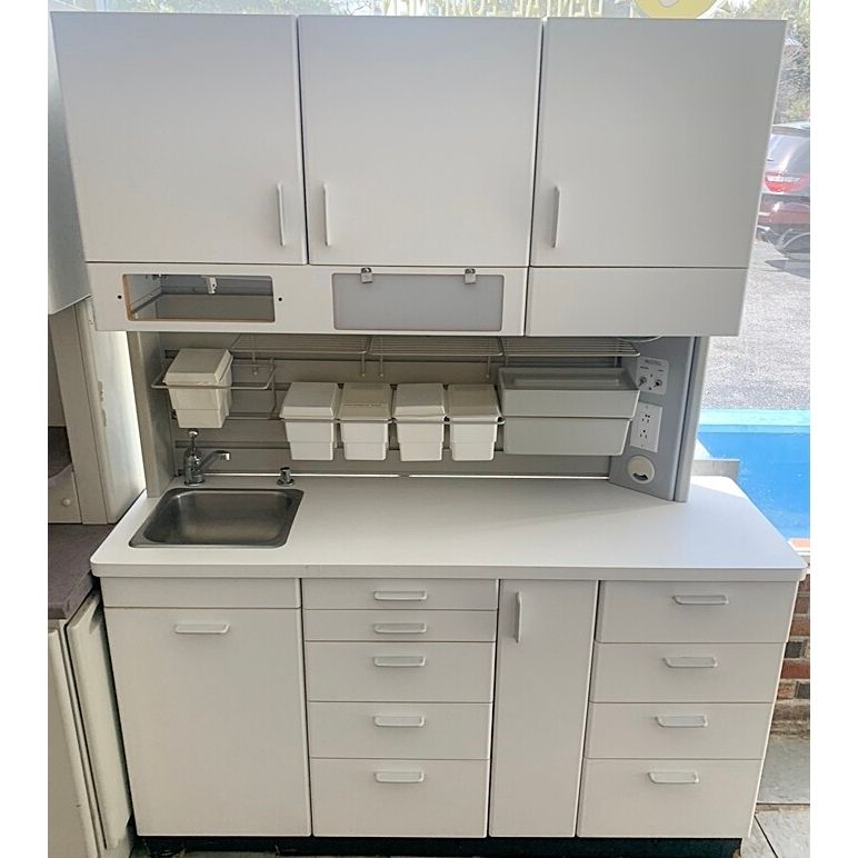 BioTec Dental Rear Treatment Cabinet w/ Sink (57" W) - (White) *Good Used Condition