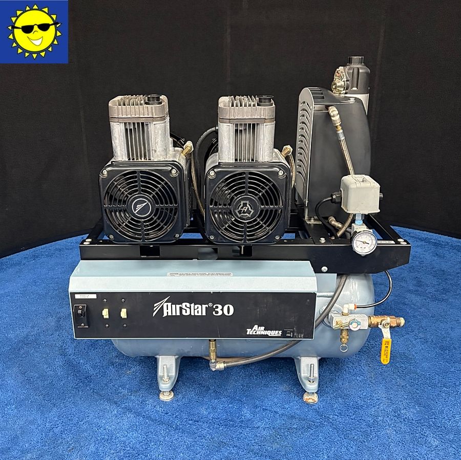 Air Techniques Air Star 30 - Dual Head Oil Less Dental Air Compressor (1.5HP) (3 - 4 User) *Excellent Used Condition