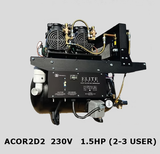 Tech West Elite Rocky Series Dual Oil-less Air Compressor ACOR2D2 - (2-3 USER) - 1.5 HP - (230V) *NEW