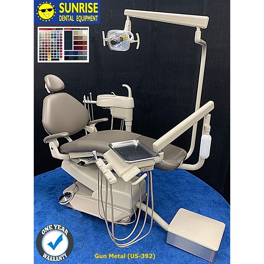 ADEC 1021 Decade Dental Radius Operatory Package w/ Cuspidor - Seamless vinyl upholstery, color of choice *Refurbished