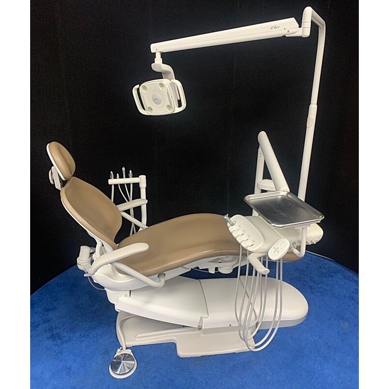 ADEC 311, 332, 351, 371L Dental Chair Radius Operatory Package w/ LED Light - Tawny Vinyl Upholstery *Certified Used Condition ADEC 311, 332, 351, 371L Dental Chair Radius Operatory Package w/ LED Light - Tawny Vinyl Upholstery *Certified Used Condition