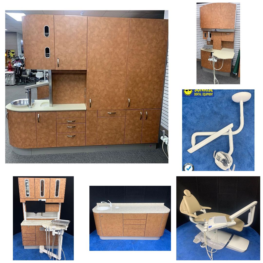 5 ROOM DENTAL OFFICE PACKAGE - Adec / Pelton & Crane - 5 Rear Treatments w/ Asst. Pkg, 3 Center Islands, 5 DCI Chairs w/ Delivery, 5 DCI LED Ceiling Mount Lights, 4 Side Cabinets *Refurbished 5 ROOM DENTAL OFFICE PACKAGE - Adec / Pelton & Crane - 5 Rear Treatments w/ Asst. Pkg, 3 Center Islands, 5 DCI Chairs w/ Delivery, 5 DCI LED Ceiling Mount Lights, 4 Side Cabinets *Refurbished