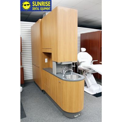 ADEC 5543 Center Island Console w/ X-Ray Pass Through & Privacy Doors (Fonthill Pear) *Excellent Used Condition