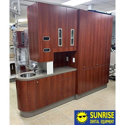 ADEC 5543 Center Island Console w/ X-Ray Pass Through & Privacy Doors (Biltmore Cherry Finish) *Excellent Used Condition