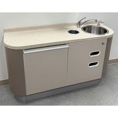 ADEC 5531 Dental Side Cabinet w/ Right Side Sink & Faucet - Solid Surface Countertop (58 ADEC 5531 Dental Side Cabinet w/ Right Side Sink & Faucet - Solid Surface Countertop (58"L) - Dark Gray / Shadow *Excellent Used Condition