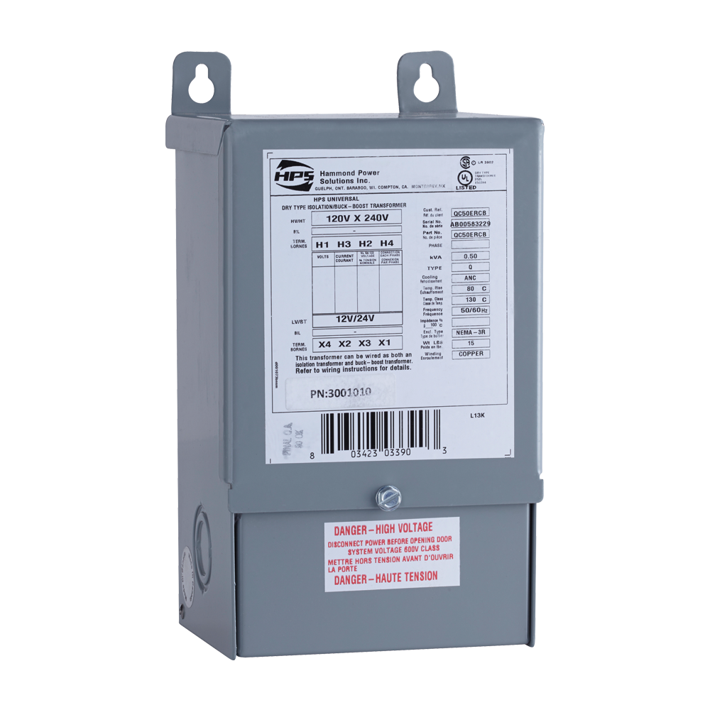 DCI 2971 - Single Phase 7500 VA, 120/240V-12/24, 50/60 Hz Buck & Boost Transformer *NEW
