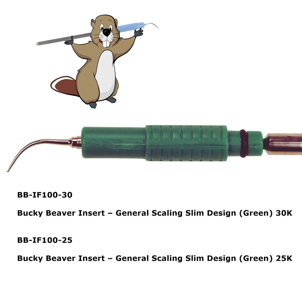 Bucky Beaver Cavitron Inserts - BB-IF 100-30 / BB-IF 100-25 (Green) - General Scaling Slim Design *NEW