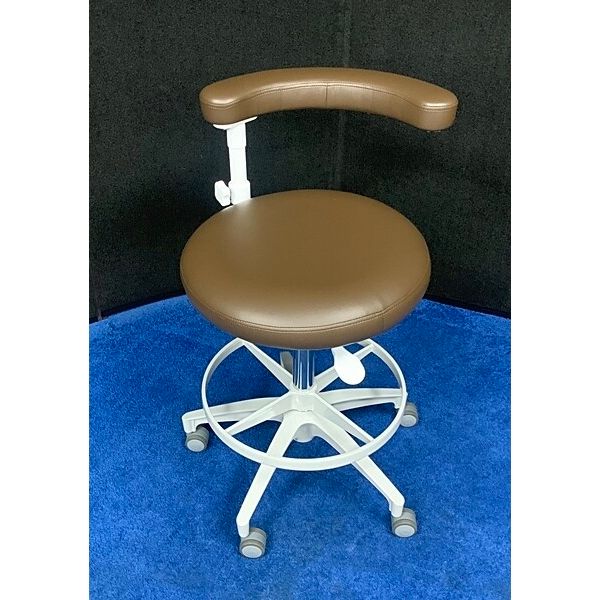 ADEC 1622 (White) Dental Assistant Stool - Ultraleather Upholstery - Color of Choice *Refurbished (Cave)