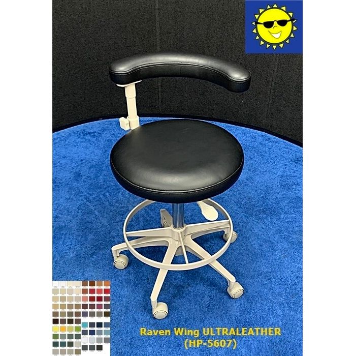 ADEC 1622 (Surf) Dental Assistant Stool - Ultraleather Upholstery - Color of Choice *Refurbished (Raven Wing)