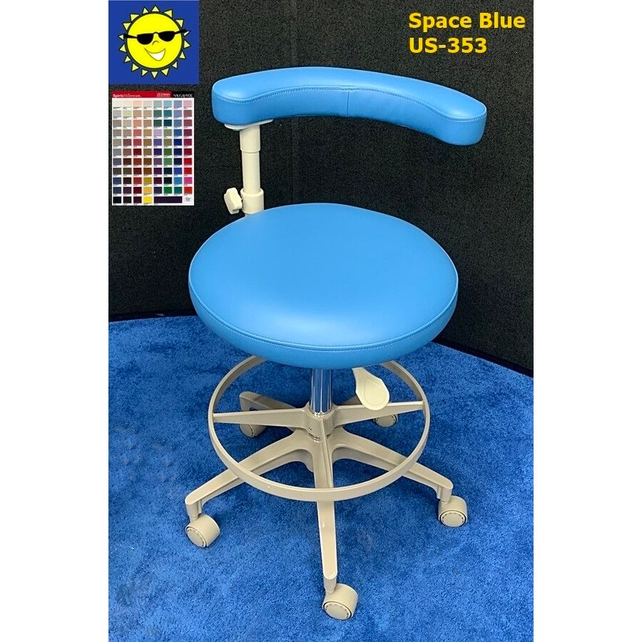 ADEC 1622 (Surf) Dental Assistant Stool - Vinyl Upholstery - Color of Choice *Refurbished (Space Blue)