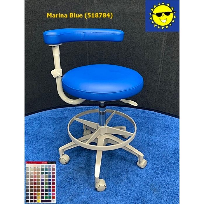 ADEC 1622 (Surf) Dental Assistant Stool - Vinyl Upholstery - Color of Choice *Refurbished (Marina Blue)