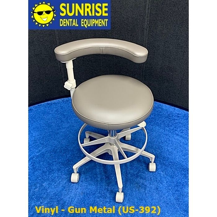 ADEC 1622 (Surf) Dental Assistant Stool - Vinyl Upholstery - Color of Choice *Refurbished (Gun Metal)