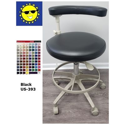 ADEC 1622 (Surf) Dental Assistant Stool - Vinyl Upholstery - Color of Choice *Refurbished (Black)
