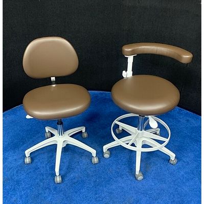 ADEC 1601 & 1622 (White) Dental Doctor & Assistant Stool Set - Ultraleather Upholstery - Color of Choice *Refurbished (Cave)