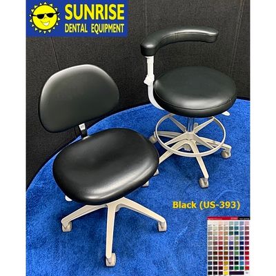 ADEC 1601 & 1622 (White) Dental Doctor & Assistant Stool Set - Vinyl Upholstery - Color of Choice *Refurbished (Black)