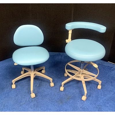ADEC 1601 & 1622 (Surf) Dental Doctor & Assistant Stool Set - Vinyl Upholstery - Color of Choice *Refurbished (Wedgewood)