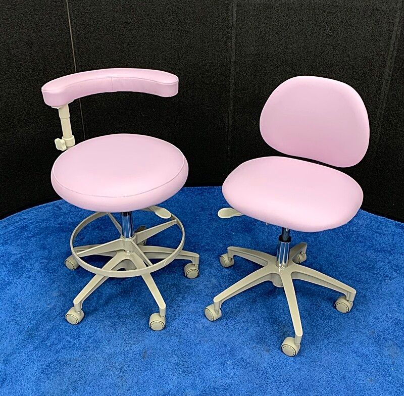 ADEC 1601 & 1622 (Surf) Dental Doctor & Assistant Stool Set - Vinyl Upholstery - Color of Choice *Refurbished (Lilac)