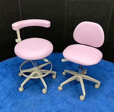 ADEC 1601 & 1622 (Surf) Dental Doctor & Assistant Stool Set - Vinyl Upholstery - Color of Choice *Refurbished (Lilac) ADEC 1601 & 1622 (Surf) Dental Doctor & Assistant Stool Set - Vinyl Upholstery - Color of Choice *Refurbished (Lilac)
