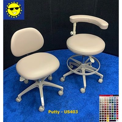ADEC 1601 & 1622 (Surf) Dental Doctor & Assistant Stool Set - Vinyl Upholstery - Color of Choice *Refurbished (Putty)