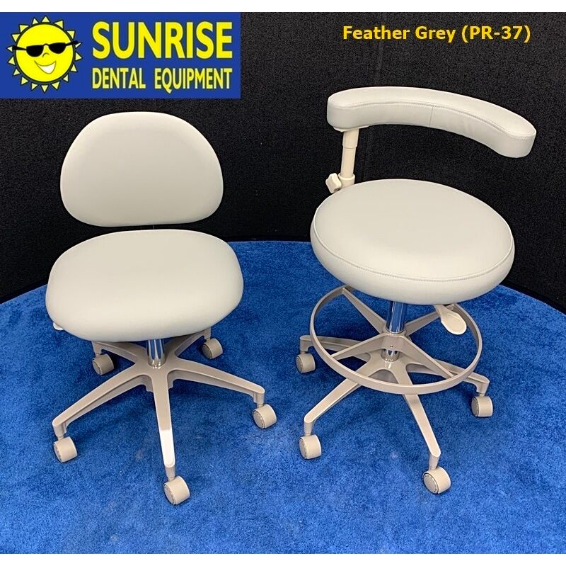 ADEC 1601 & 1622 (Surf) Dental Doctor & Assistant Stool Set - Vinyl Upholstery - Color of Choice *Refurbished (Feather)