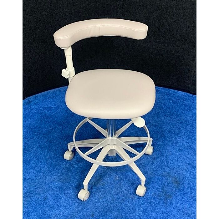 ADEC 1626 (Surf) Dental Assistant Stool - Contoured Seat Base - Vinyl Upholstery - Color of Choice *Refurbished (Putty)