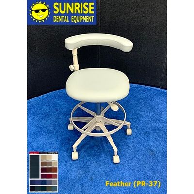 ADEC 1626 (Surf) Dental Assistant Stool - Contoured Seat Base - Vinyl Upholstery - Color of Choice *Refurbished (Feather)