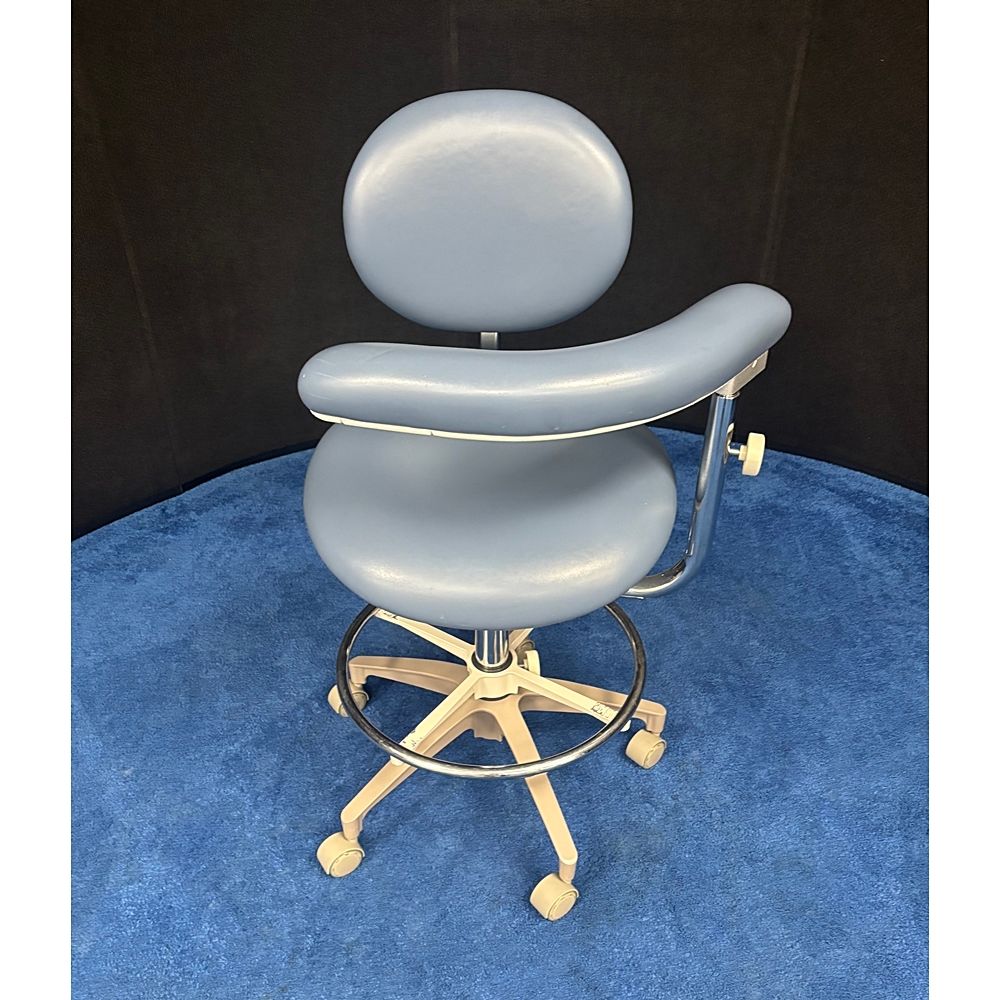 Crown Seating (BCS40) Dental Assistant Combo Stool w/ Tilt Feature- Very Good Used Condition Upholstery - Blue Vinyl