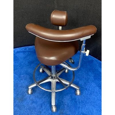 BQE Dental Assistant Combo Stool - Good Used Vinyl Upholstery (Brown) *Refurbished