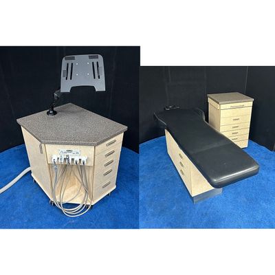 European Design 3pc Ortho Package - PB-250 Pedo Bench, EML1820 Supply Cabinet, OC2932 Ortho Cart w/ Forest Delivery Unit - Color of Choice Vinyl Upholstery *Refurbished