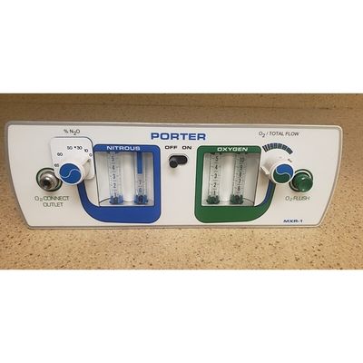 Porter MXR-1 Dental Flushmount Cabinet Flowmeter for Oxygen & Nitrous *Excellent Used Condition