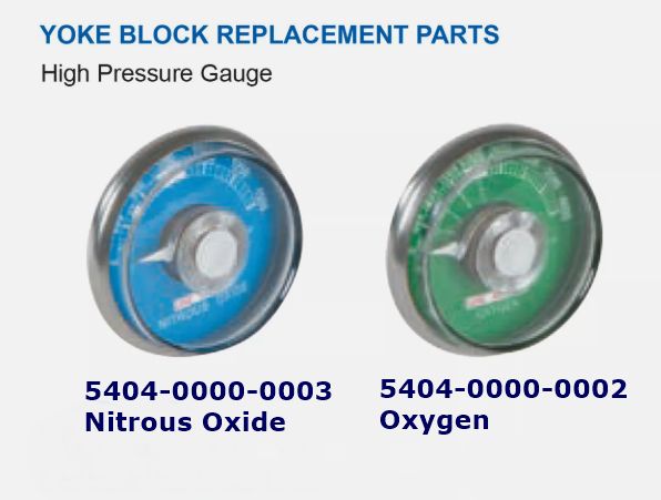 Belmed Yoke Block High Pressure Gauges - 5404-0000-0002, 5404-0000-0003 *New