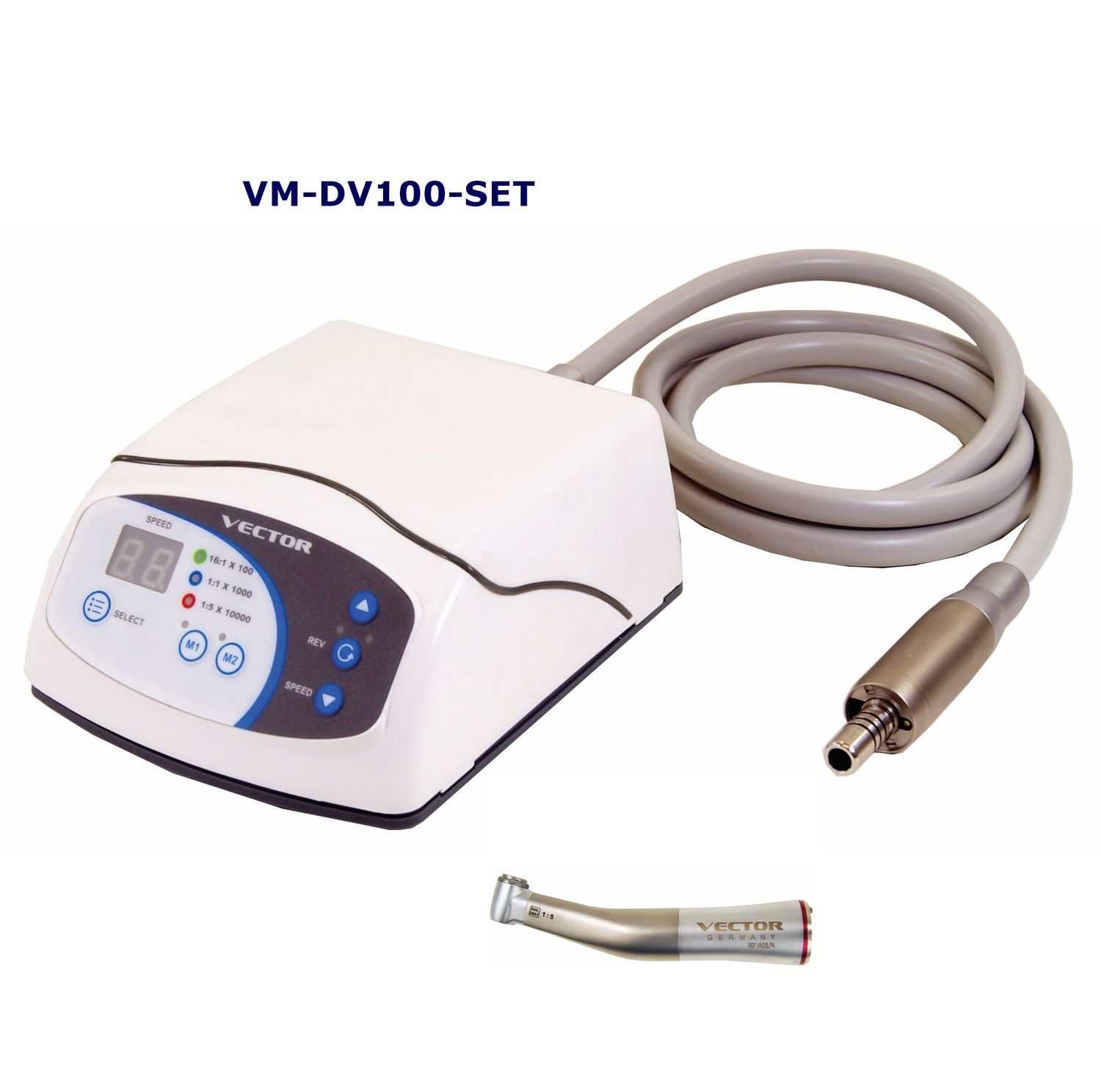 Vector VM-DV100-SET - Desk Top Version Electric Motor System w/ 1:5 Contra Angle Handpiece *New
