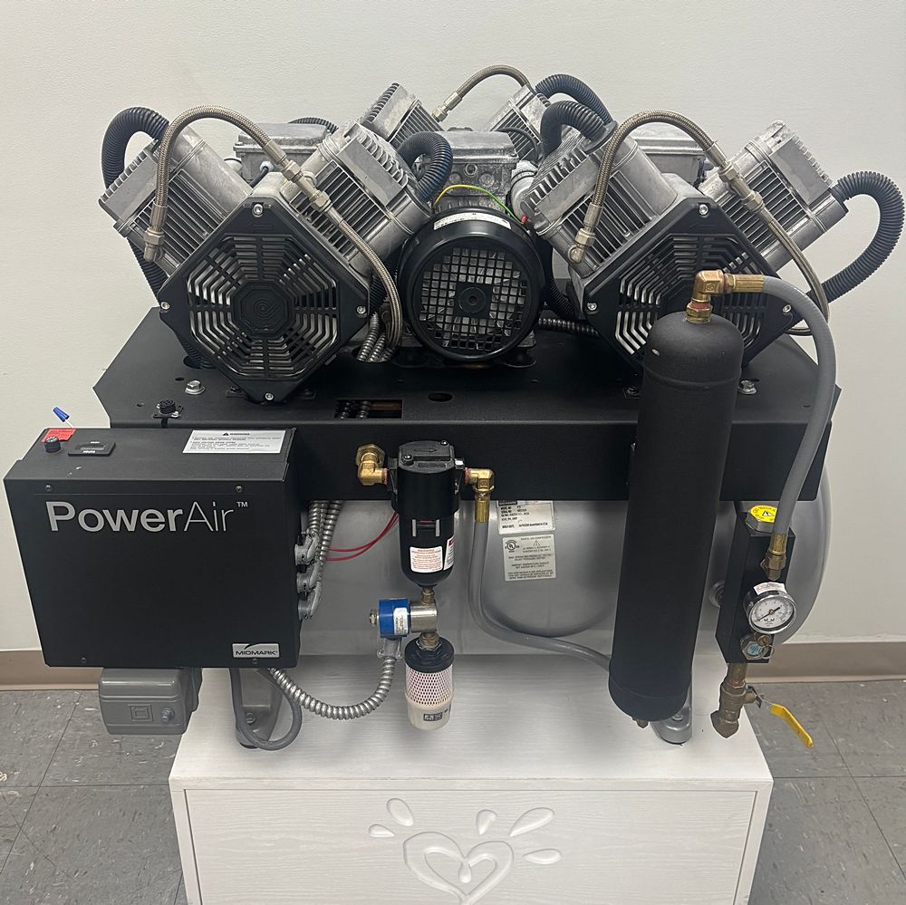 Midmark P72 Power Air Triple Head Oil-Less Dental Air Compressor - *Certified Used (Low Hours of Use: 975.5)