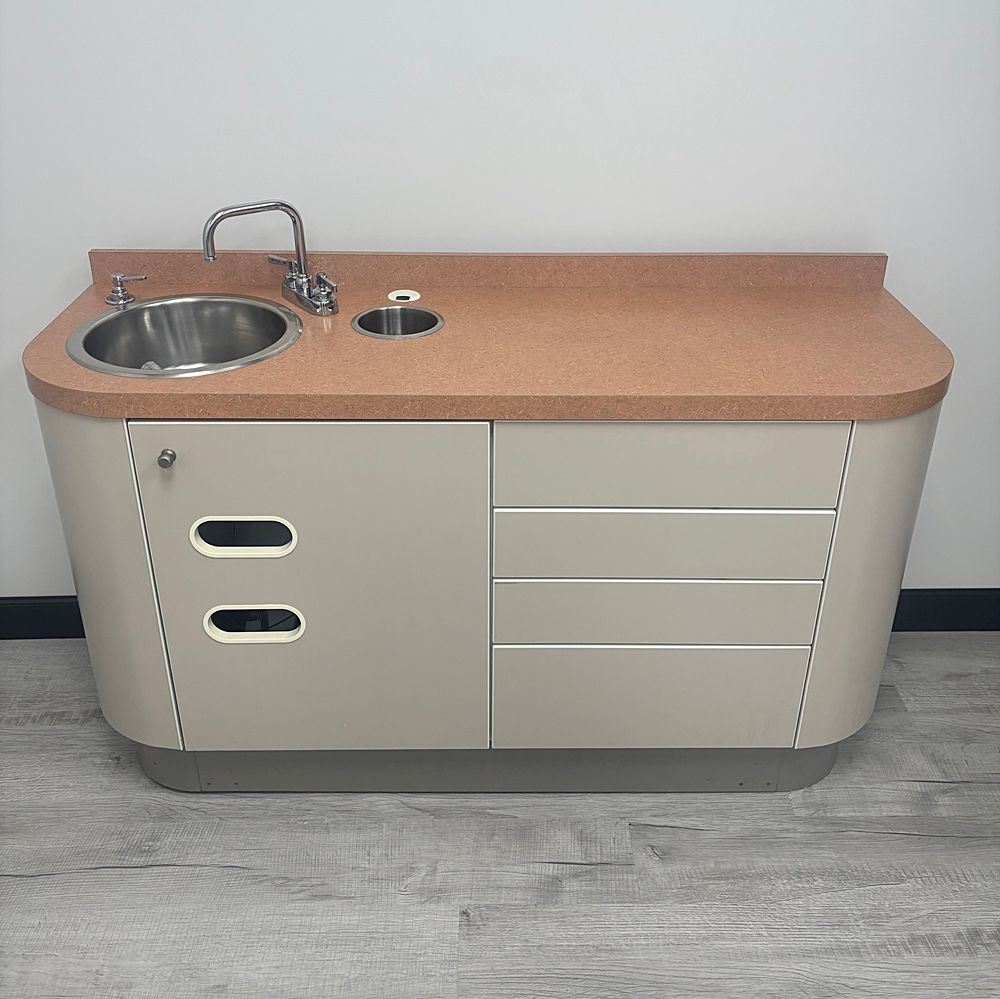 ADEC 5531 Dental Side Cabinet w/ Left Sink (58 ADEC 5531 Dental Side Cabinet w/ Left Sink (58"L) *Used Condition