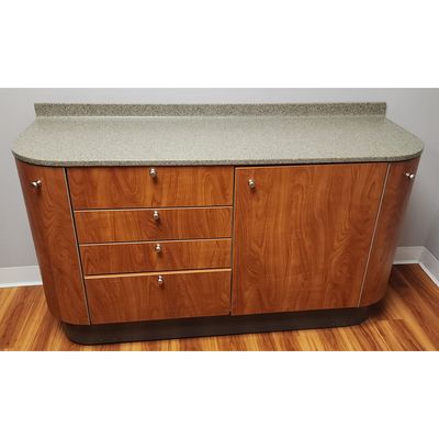 ADEC 5531 Dental Side Cabinet (58 ADEC 5531 Dental Side Cabinet (58"L) - No Sink - Wild Cherry Laminate - Quarry Melange Solid Surface *Excellent Used Condition