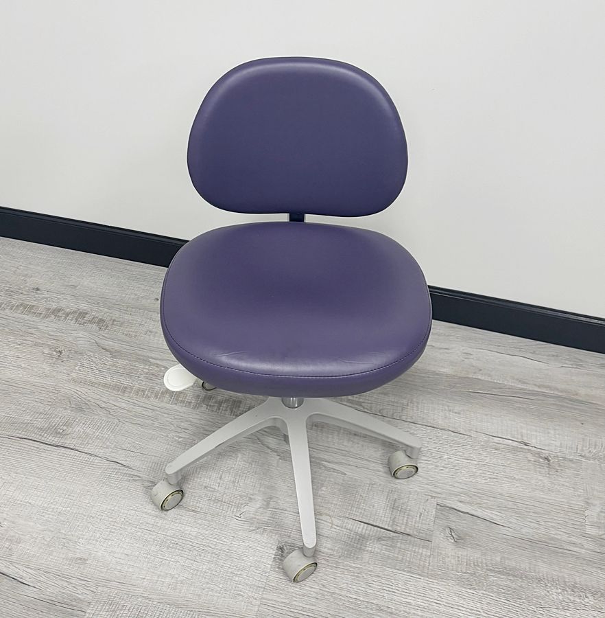 ADEC 1601 (White) Dental Doctor Stool - Very Good Used Ultraleather Upholstery (Plum) *Excellent Used Condition ADEC 1601 (White) Dental Doctor Stool - Very Good Used Ultraleather Upholstery (Plum) *Excellent Used Condition